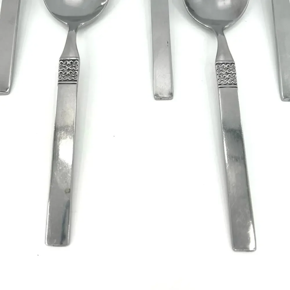 Japan Northland Staintess flatware set Danish Fling floral pattern